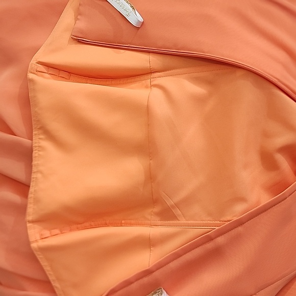 Expressions Dress Strapless Chiffon Overlay Maxi Orange Size 8 - Picture 8 of 17